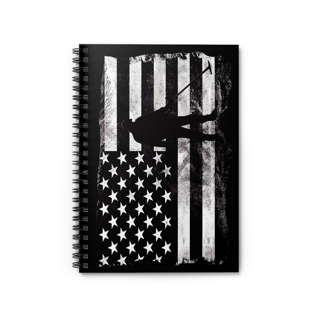 Spiral Notebook - Ruled, Metal Detecting Flag Graphic 118 pages 6" X 8"