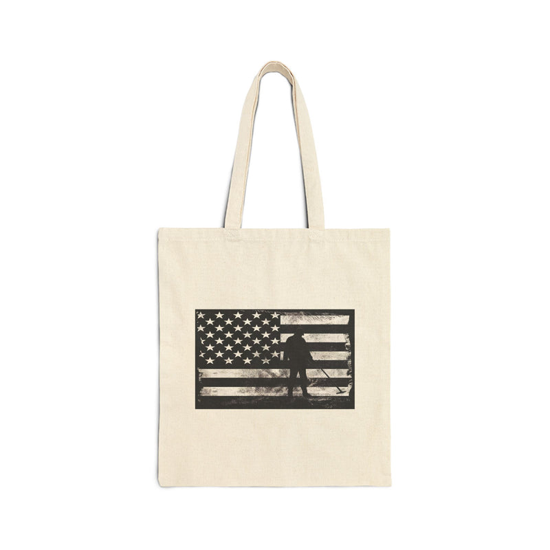 Graphic American Flag Canvas Tote with Detectorist image