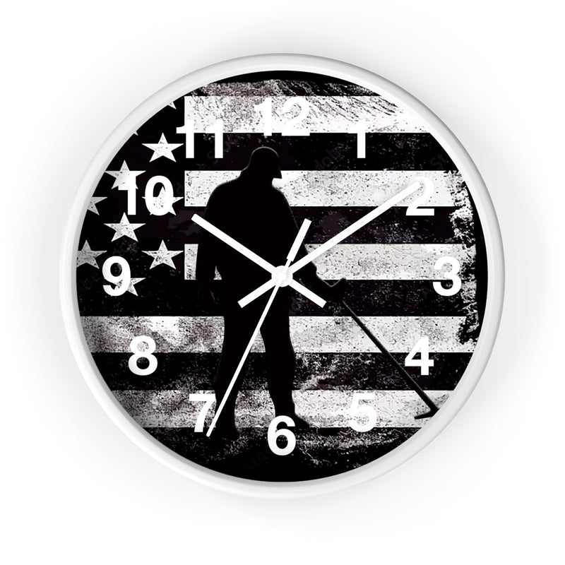 Metal Detectorist American Flag Clock  10"  Battery operated (AA not included) FREE SHIPPING