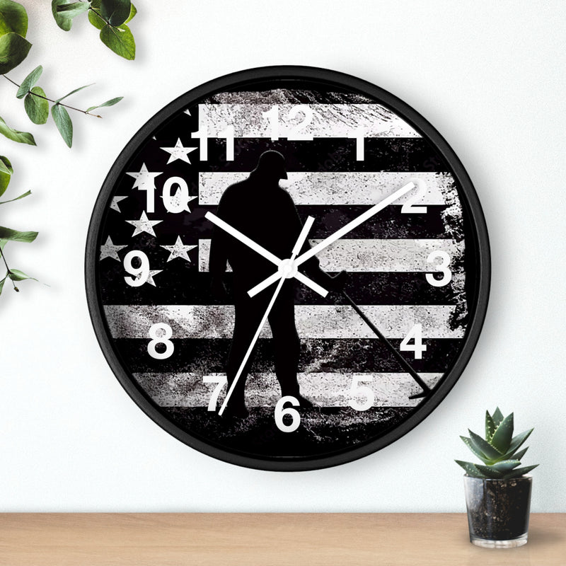 Metal Detectorist American Flag Clock  10"  Battery operated (AA not included) FREE SHIPPING
