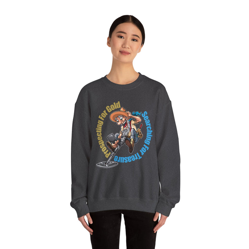 Heavy Blend Crewneck Sweatshirt - Prospector Graphic - "Prospecting for Gold Searching for Treasure"