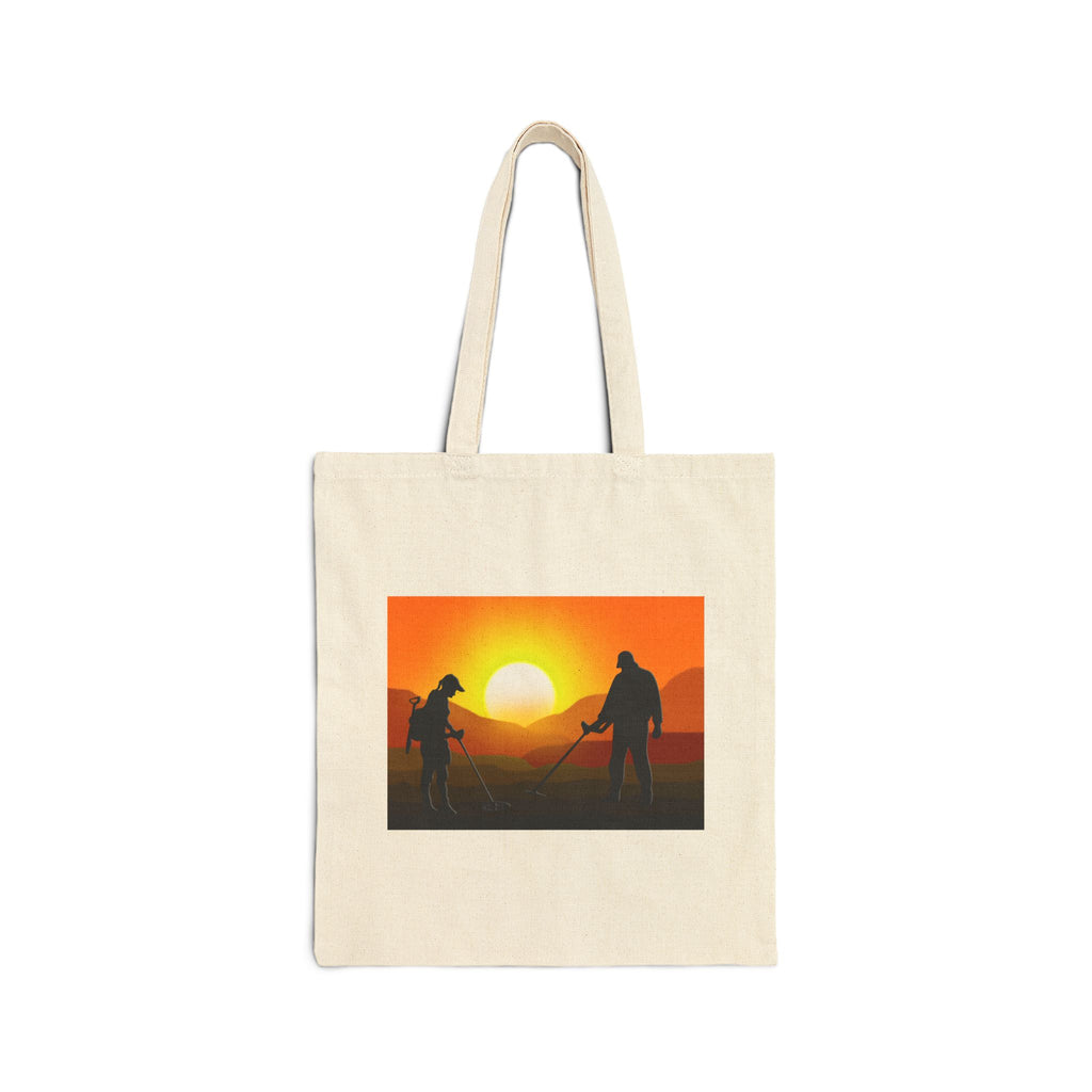 Sunset graphic Metal Detecting Couple Tote Design 15X16 Canvas