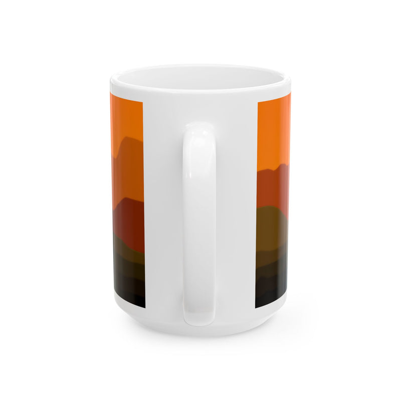 15 ounce Ceramic Mug - Sunset / Detector Couple FREE SHIPPING
