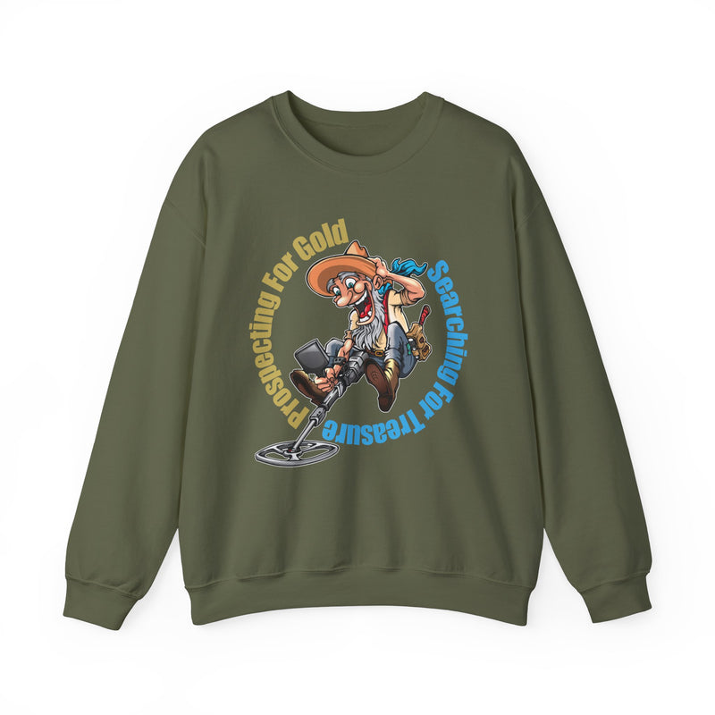 Heavy Blend Crewneck Sweatshirt - Prospector Graphic - "Prospecting for Gold Searching for Treasure"