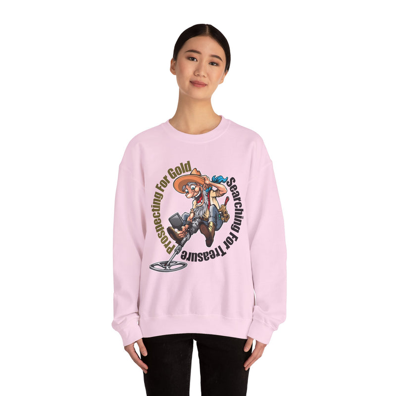 Heavy Blend Crewneck Sweatshirt - Prospector Graphic - "Prospecting for Gold Searching for Treasure"