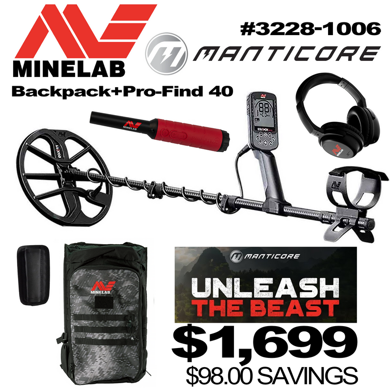 Minelab Manticore + Backpack + Pro-Find 40 #3228-1006