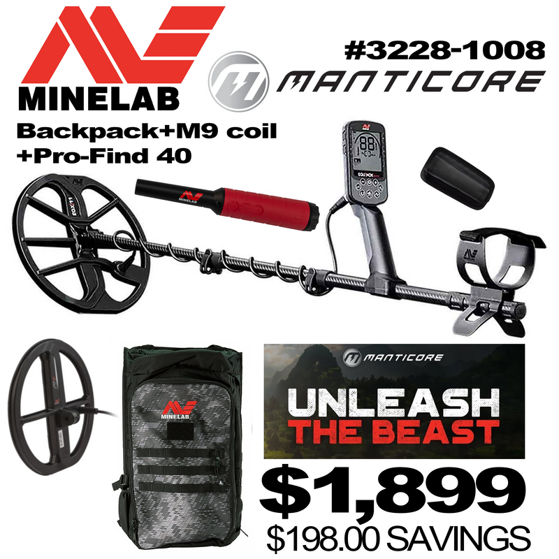 Minelab Manticore + Backpack + M9 Coil + Pro-Find 40 #3228-1008