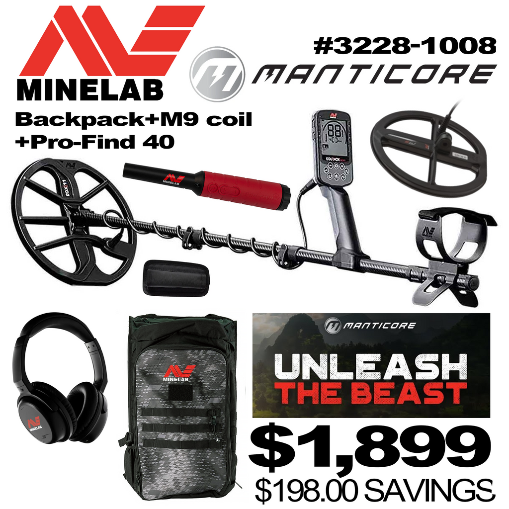Minelab Manticore + Backpack + M9 Coil + Pro-Find 40 #3228-1008