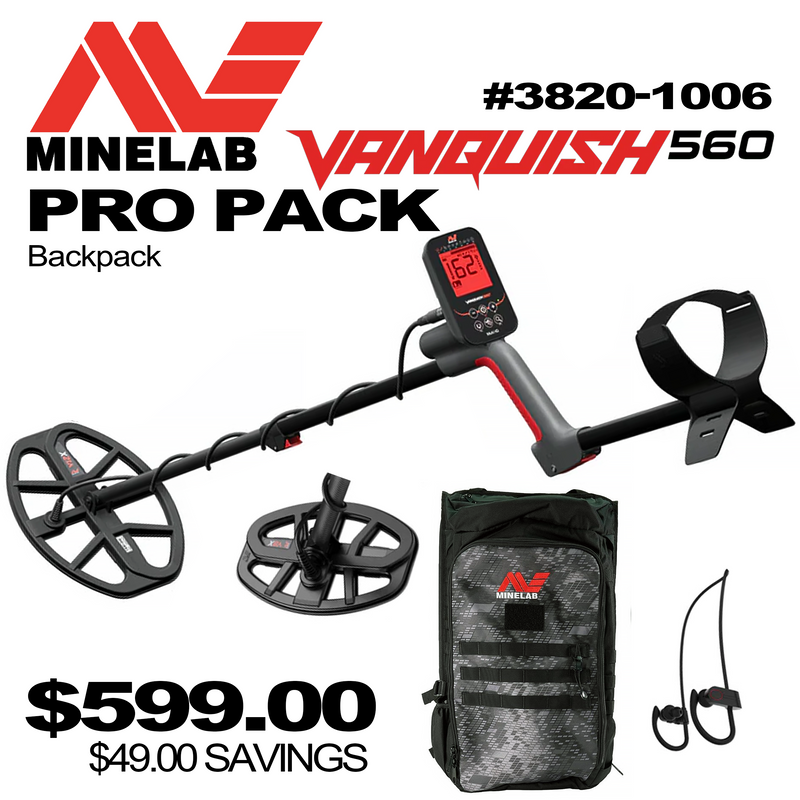 Minelab Vanquish 560 Pro Pack + Backpack #3820-1006