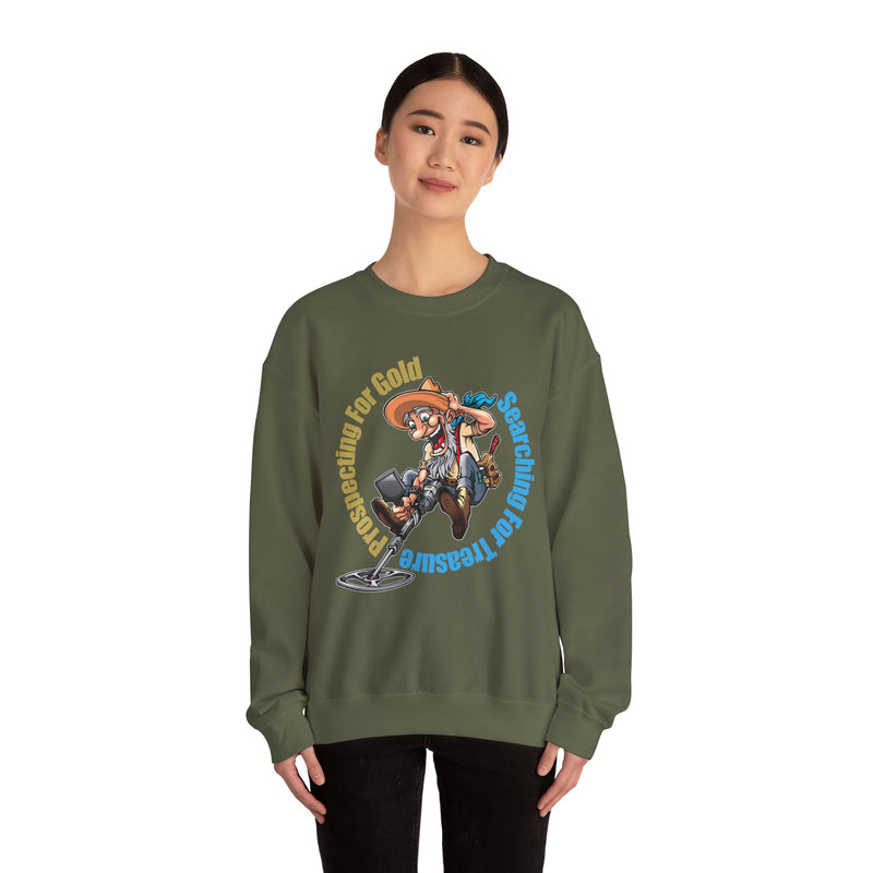 Heavy Blend Crewneck Sweatshirt - Prospector Graphic - "Prospecting for Gold Searching for Treasure"