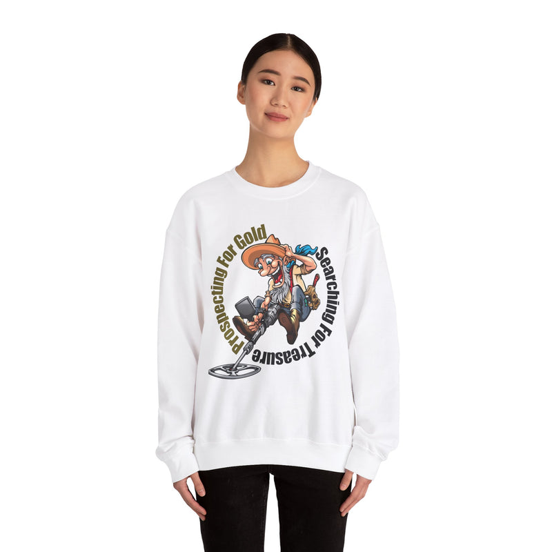 Heavy Blend Crewneck Sweatshirt - Prospector Graphic - "Prospecting for Gold Searching for Treasure"