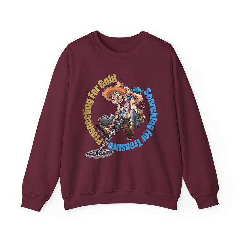 Heavy Blend Crewneck Sweatshirt - Prospector Graphic - "Prospecting for Gold Searching for Treasure"