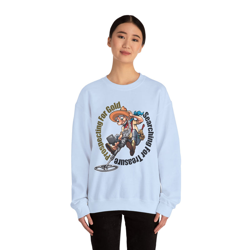 Heavy Blend Crewneck Sweatshirt - Prospector Graphic - "Prospecting for Gold Searching for Treasure"