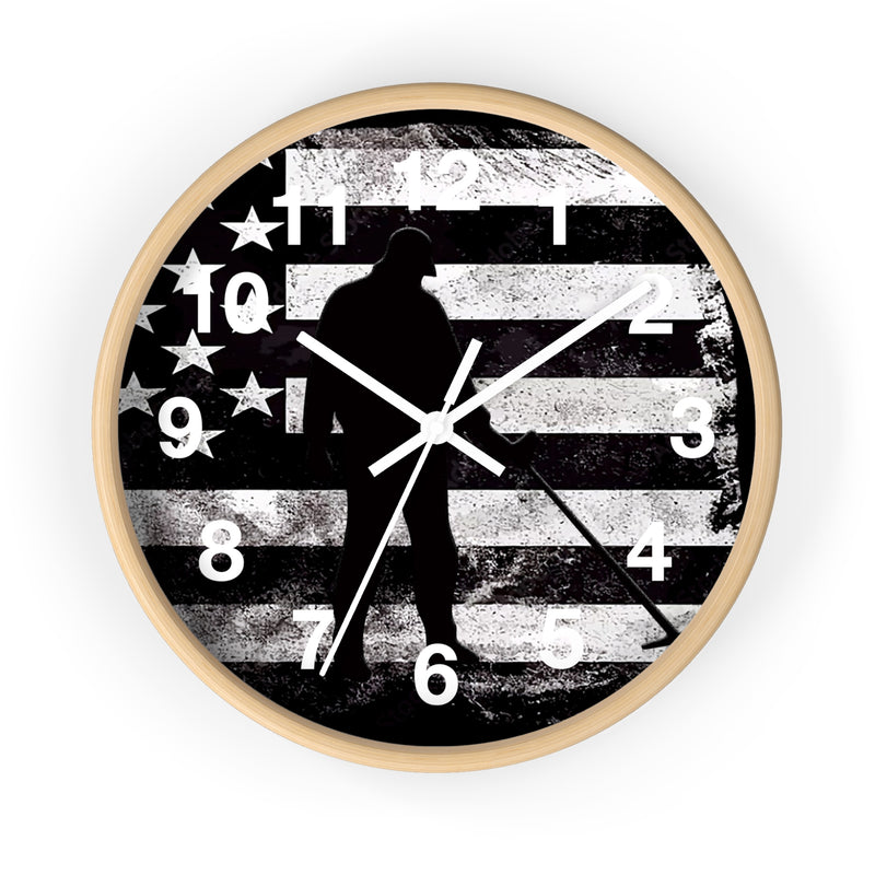 Metal Detectorist American Flag Clock  10"  Battery operated (AA not included) FREE SHIPPING