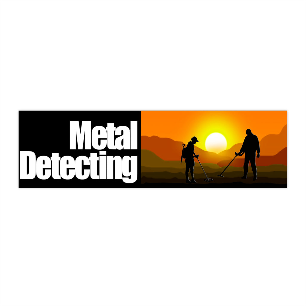SUNSET Metal Detecting Couple Design Bumper / Surface Stickers