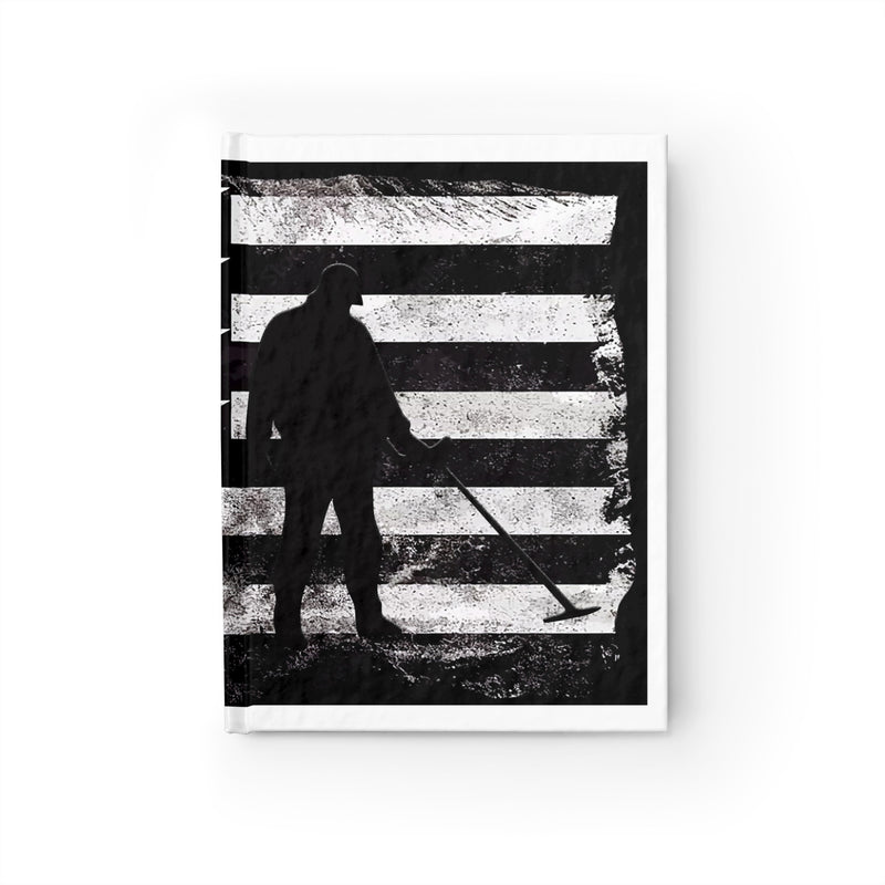 128-Page Blank Page Journal 5"X7" Stylized American Flag with Detectorist
