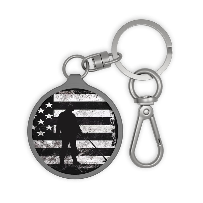 Keyring Tag - American Flag Detectorist Graphic