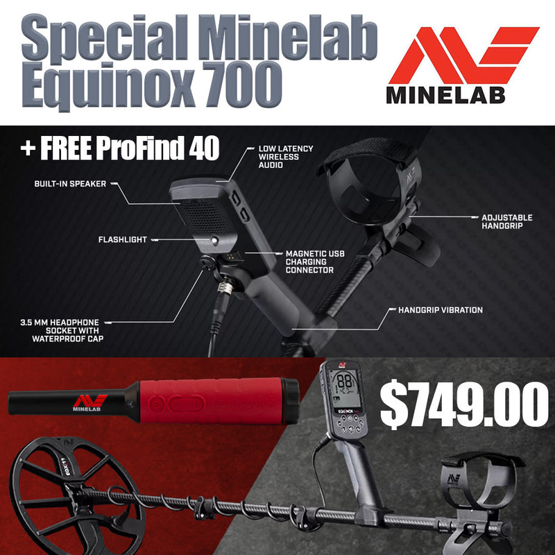 Minelab Equinox 700 Special + Profind 40 Pinpointer- expires April 30, 2024