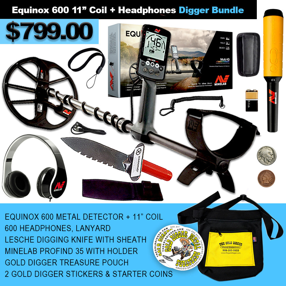 Equinox 600 Digger Bundle with 11" DD Coil and Headphones