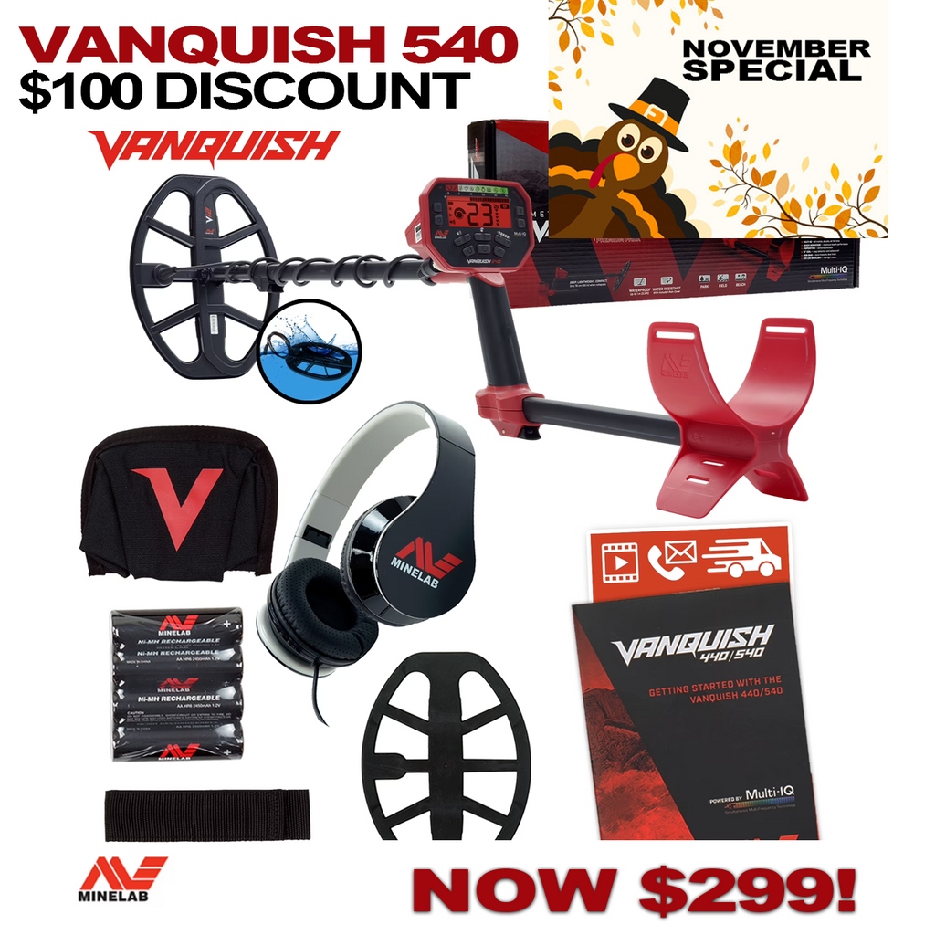MINELAB VANQUISH 540 METAL DETECTOR - $100 FALL DISCOUNT