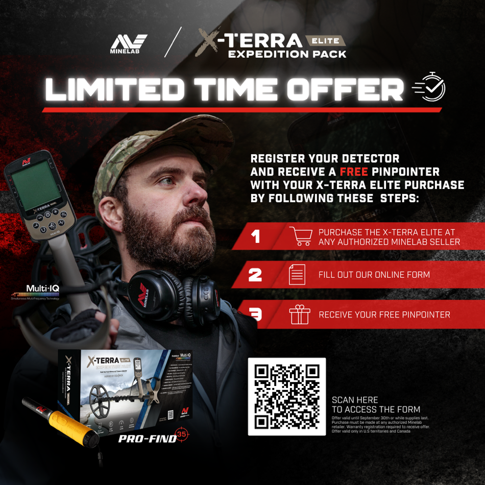 Minelab X-Terra X-TERRA EXPEDITION PACK Metal Detector Powered by Multi-IQ + Pro-Find 35