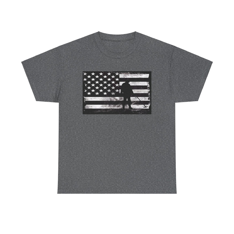 Graphic American Flag Detectorist Heavyweight T-Shirt. sku: 10