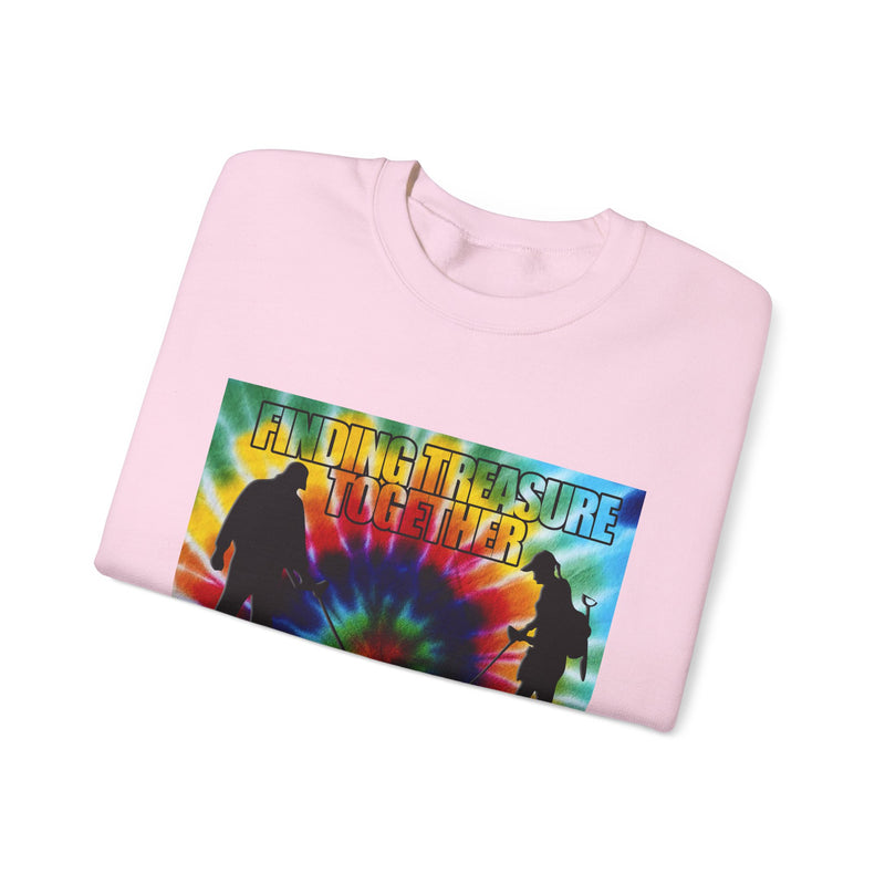 'Finding Treasure Together' Tie Dye, Heavy Blend Crewneck Sweatshirt - 1-sided print. S-XXXXX. sku 191