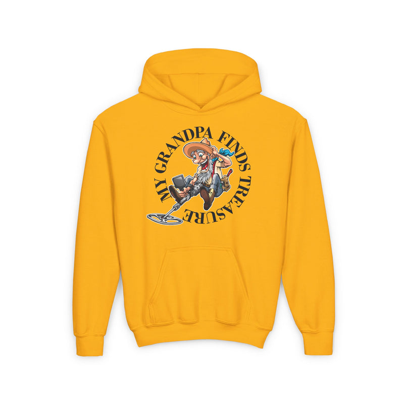 Youth Heavy Blend Hoodie "My Grandpa Finds Treasure" with Prospector - 2-Sided Print   S-XL  sku: