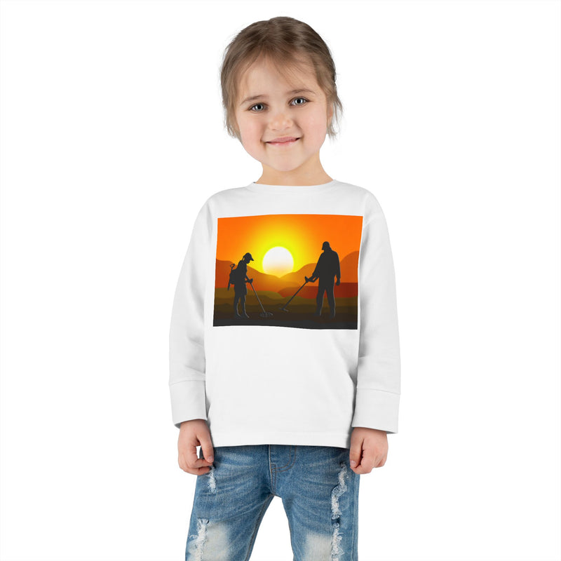 Toddler Long Sleeve Tee Sunset image with Detector Couple - sizes 2T - 5-6T  sku 125