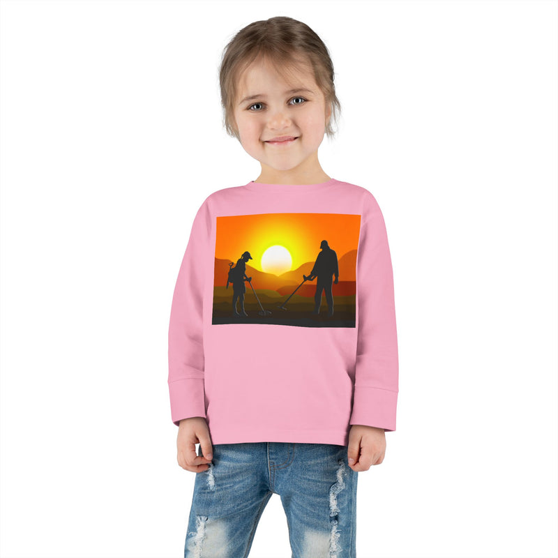 Toddler Long Sleeve Tee Sunset image with Detector Couple - sizes 2T - 5-6T  sku 125