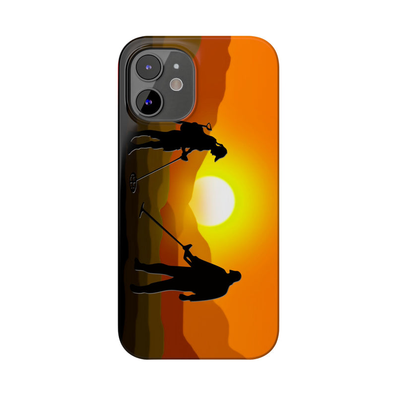 Slim iPhone Red Cases with SUNSET Detector Couple Graphic (iPhone 13-16 series) sku: 145