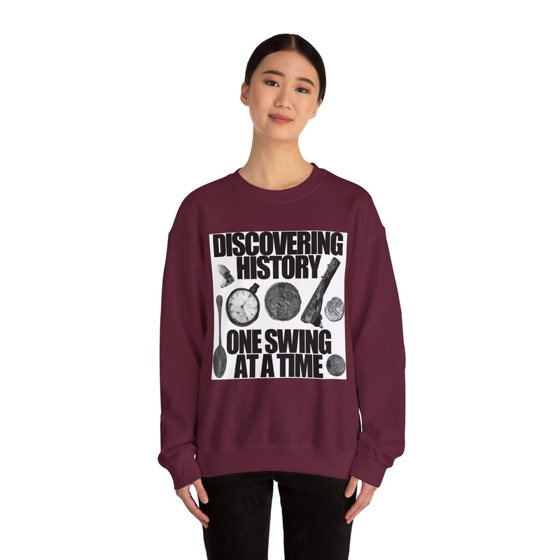 Relic Collection "Discovering History on Swing at a Time:, Heavy Blend Crewneck Sweatshirt - FREE SHIPPING