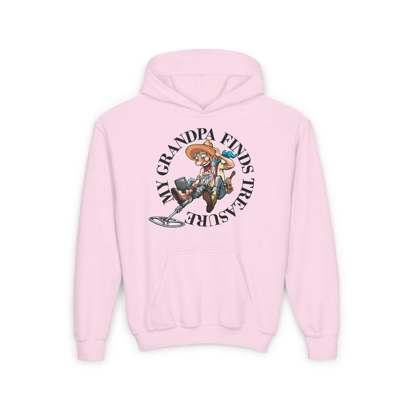 Youth Heavy Blend Hoodie "My Grandpa Finds Treasure" with Prospector - 2-Sided Print   S-XL  sku: