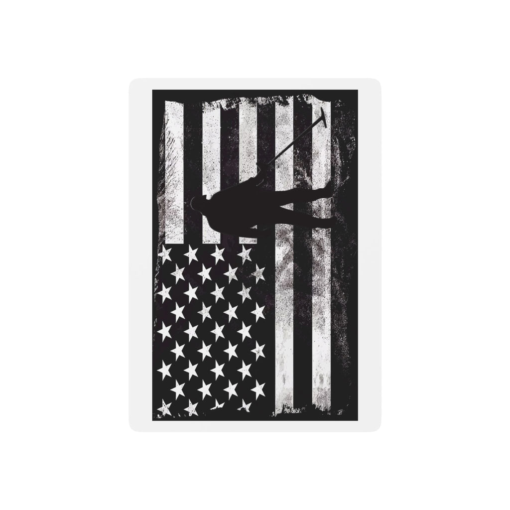 Graphic American Flag with Detectorist - Playing Cards sku20