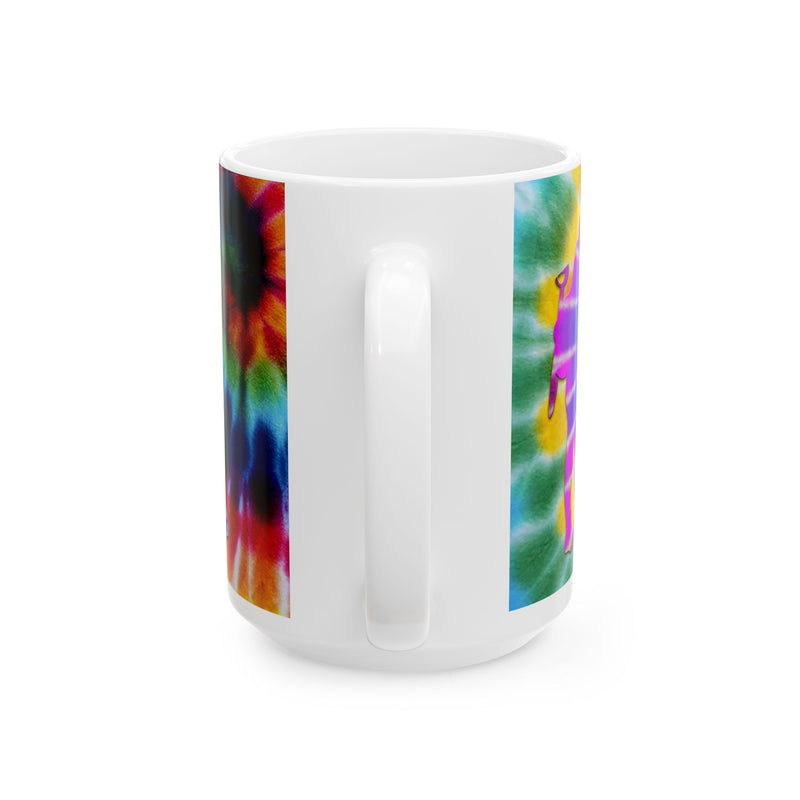 15 ounce Ceramic Mug - Abstract Tie-Dye Female Detectorist FREE SHIPPING