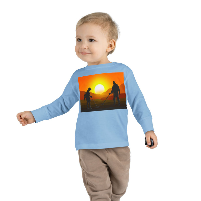 Toddler Long Sleeve Tee Sunset image with Detector Couple - sizes 2T - 5-6T  sku 125