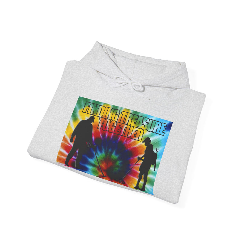 'Finding Treasure Together' Tie dye 2-Sided Metal Detecting Thick Weight Hoodie FREE SHIPPING