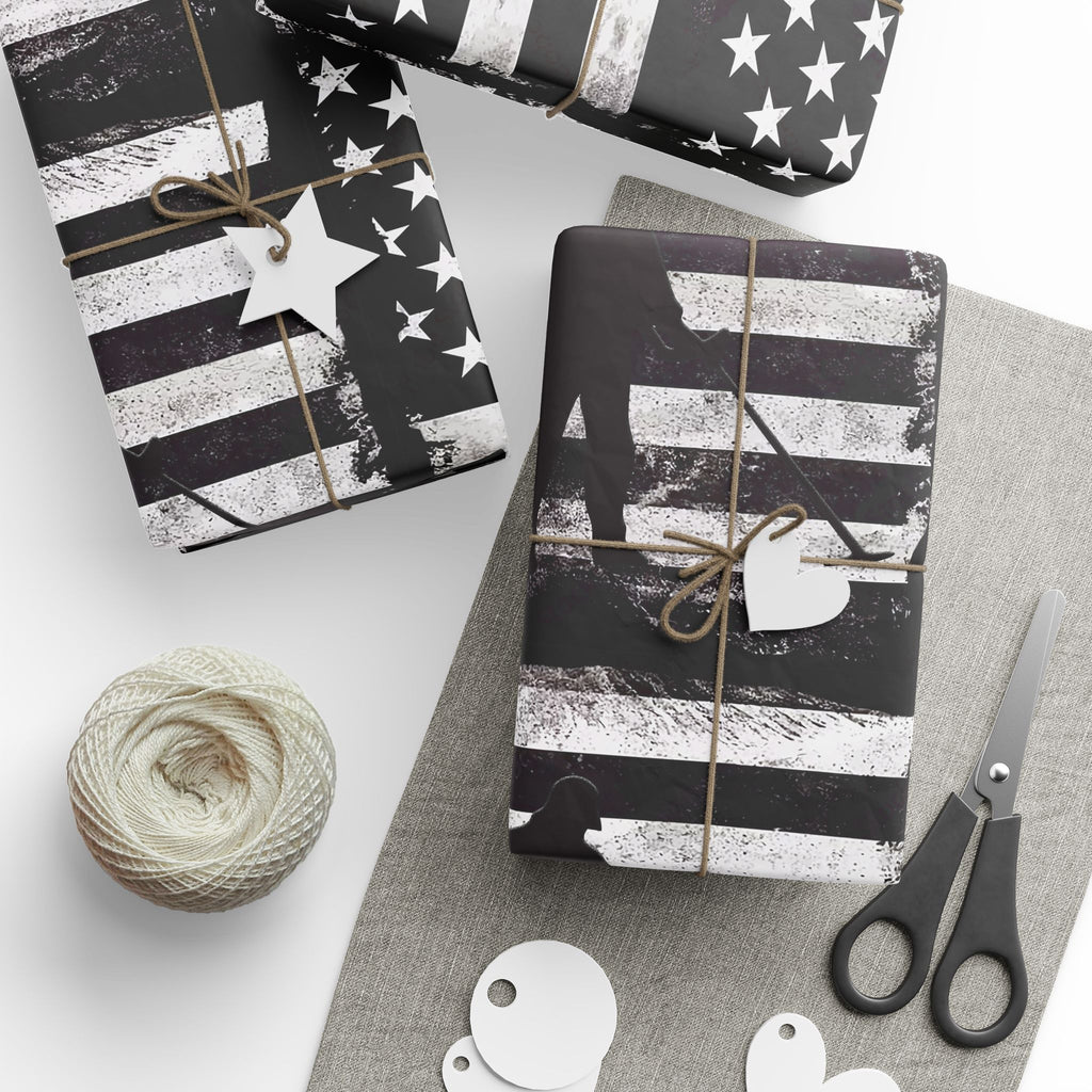 Metal Detector Wrapping Papers American Flag Design - 3-sizes / 2 finishes available