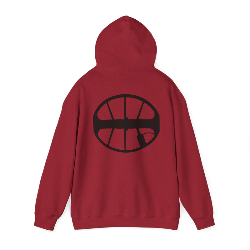 Sunset Detector Couple design on front, graphic coil on back, 2-Sided. Thick Weight Hoodie sku: 126