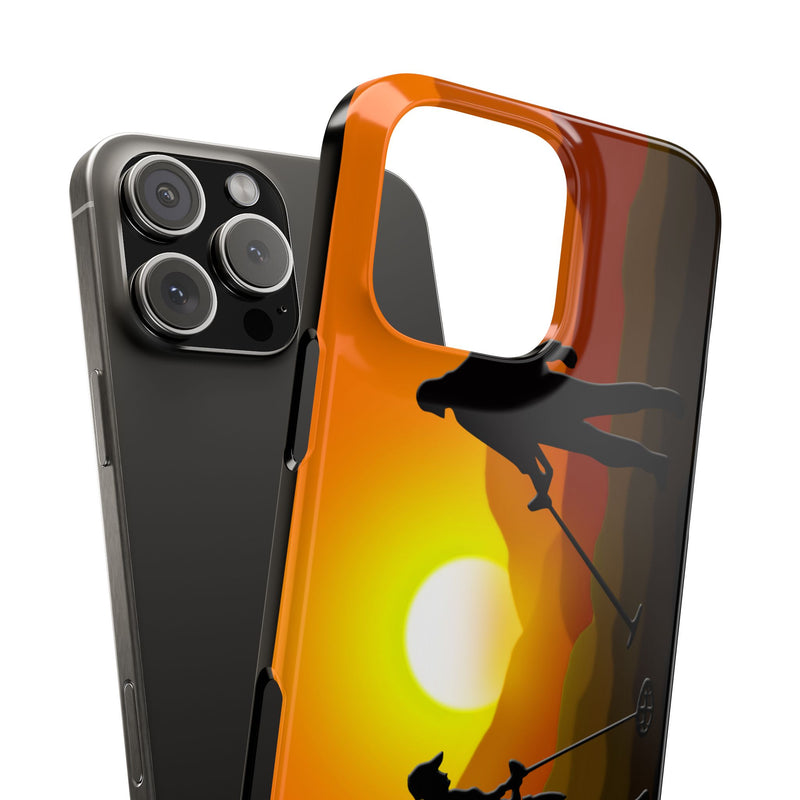 Slim iPhone Black Cases with SUNSET Detector Couple (iPhone 13-16 series) sku: 21