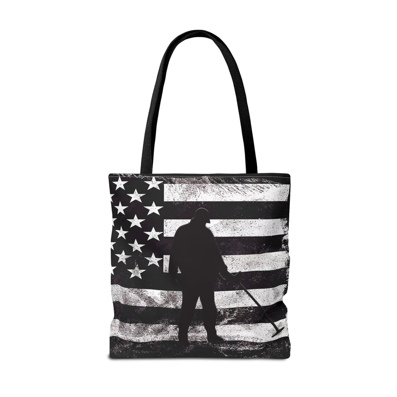 18X18" Tote. American Flag Detectorist design. 2-sided print. sku 201