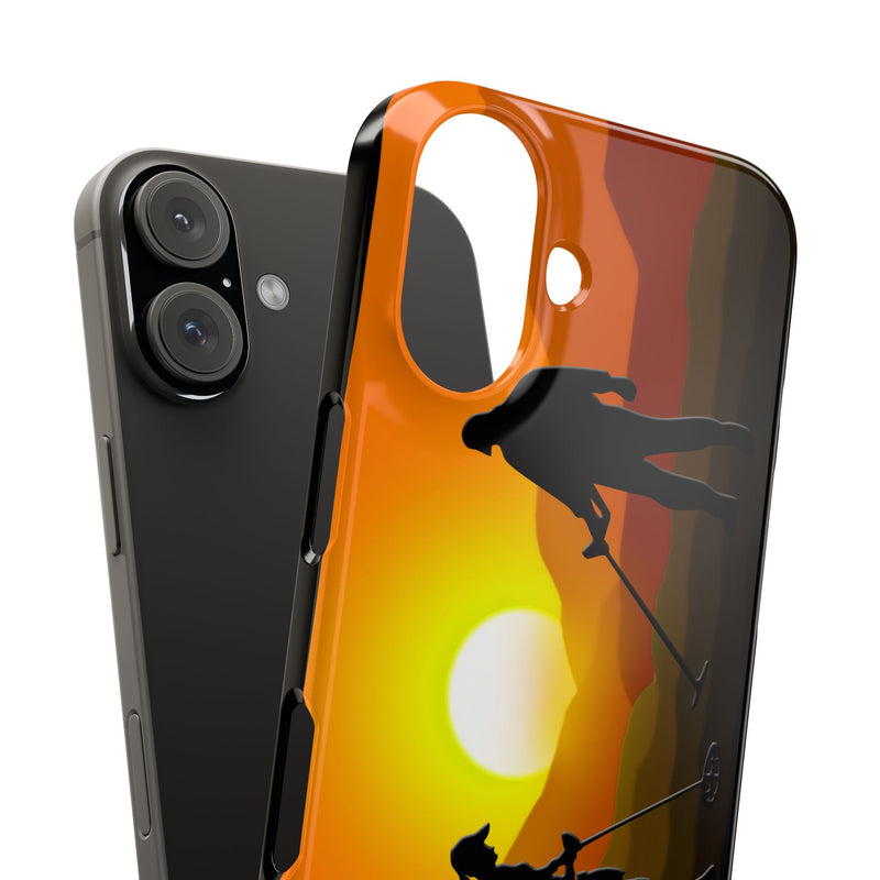 Slim iPhone Black Cases with SUNSET Detector Couple (iPhone 13-16 series) sku: 21