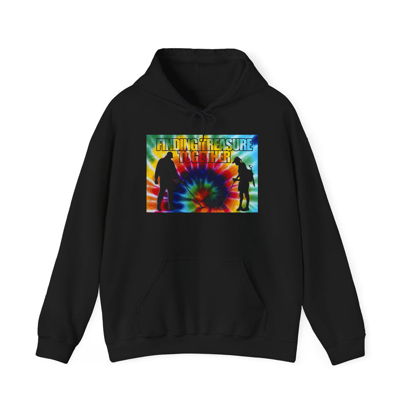 'Finding Treasure Together' Tie dye 2-Sided Metal Detecting Thick Weight Hoodie FREE SHIPPING