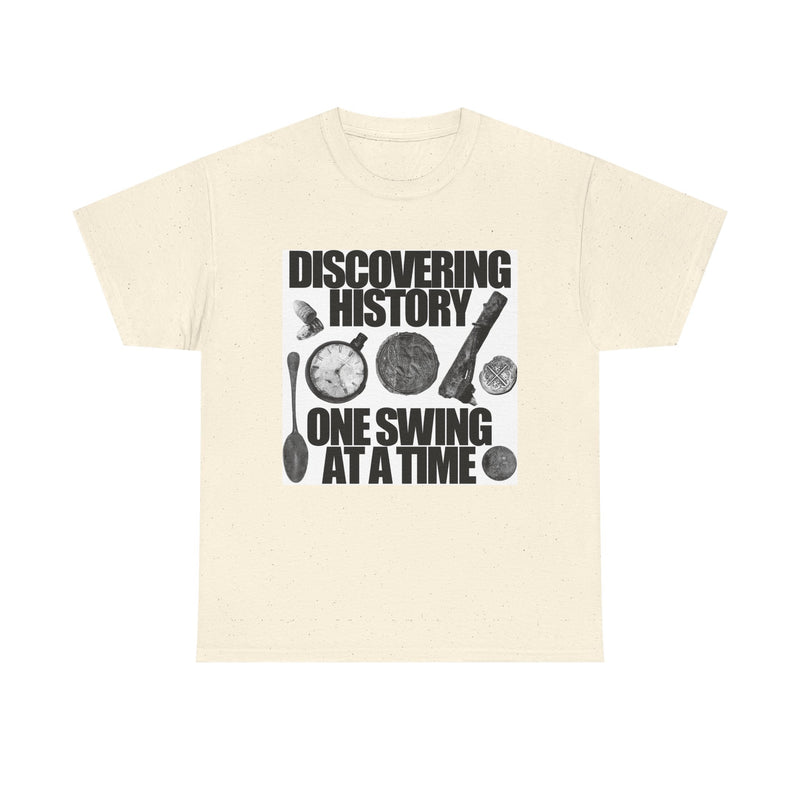 Monochrome Relic "Discovering History One Swing at a Time" design. Heavy weight cotton T-Shirt. FREE SHIPPING