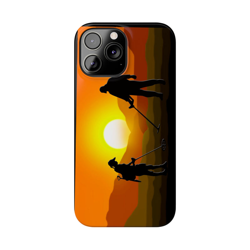 Slim iPhone Black Cases with SUNSET Detector Couple (iPhone 13-16 series) sku: 21