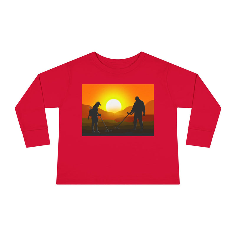 Toddler Long Sleeve Tee Sunset image with Detector Couple - sizes 2T - 5-6T  sku 125