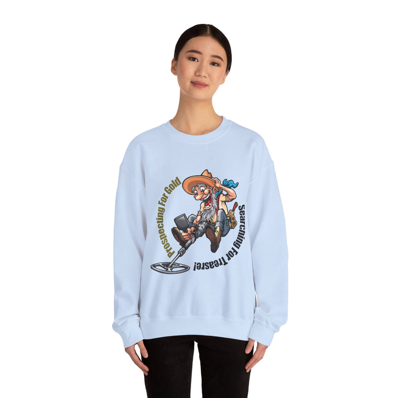 Heavy Blend Crewneck Sweatshirt - Prospector Graphic - "Prospecting for Gold Searching for Treasure" sku: 03