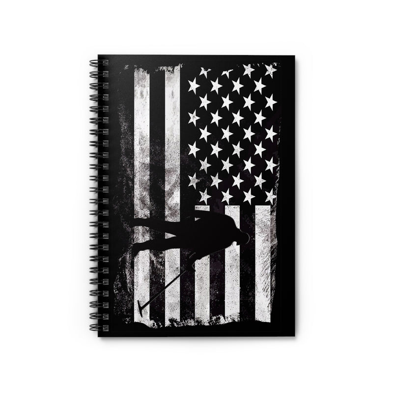 Spiral Notebook - Ruled, Metal Detecting Flag Graphic 118 pages 6" X 8" sku: 21.5