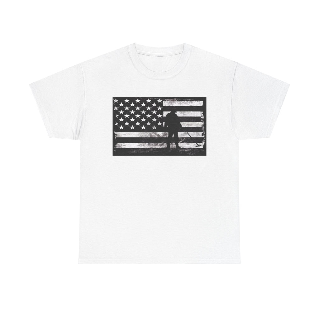 Graphic American Flag Detectorist Heavyweight T-Shirt. sku: 10