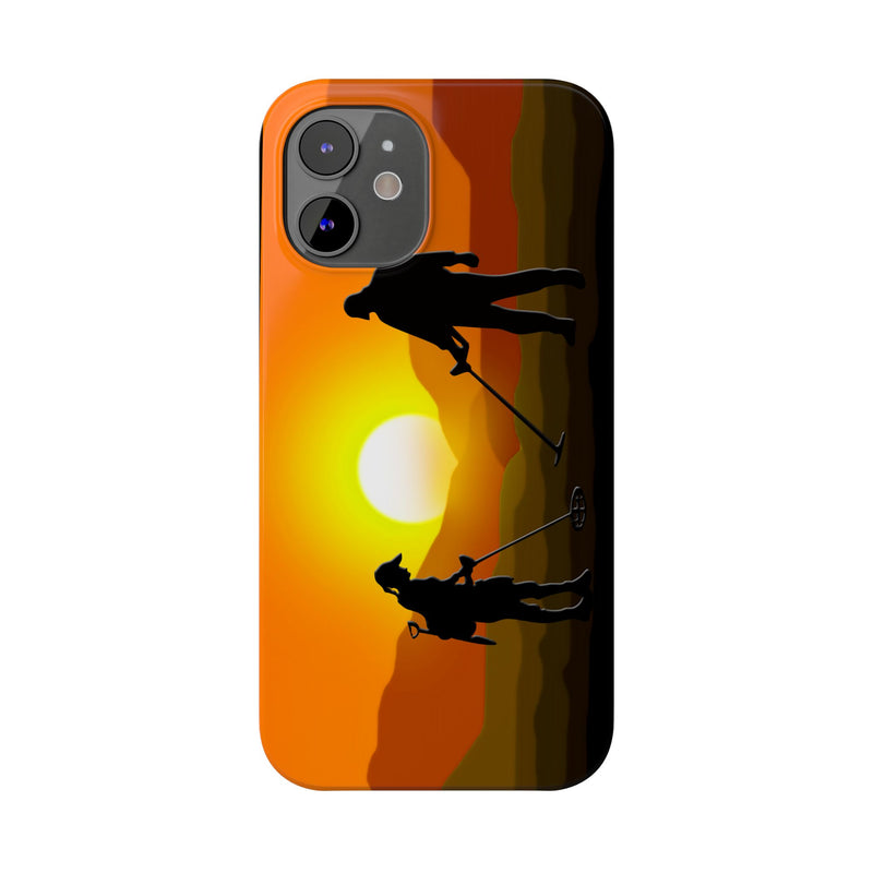 Slim iPhone Black Cases with SUNSET Detector Couple (iPhone 13-16 series) sku: 21